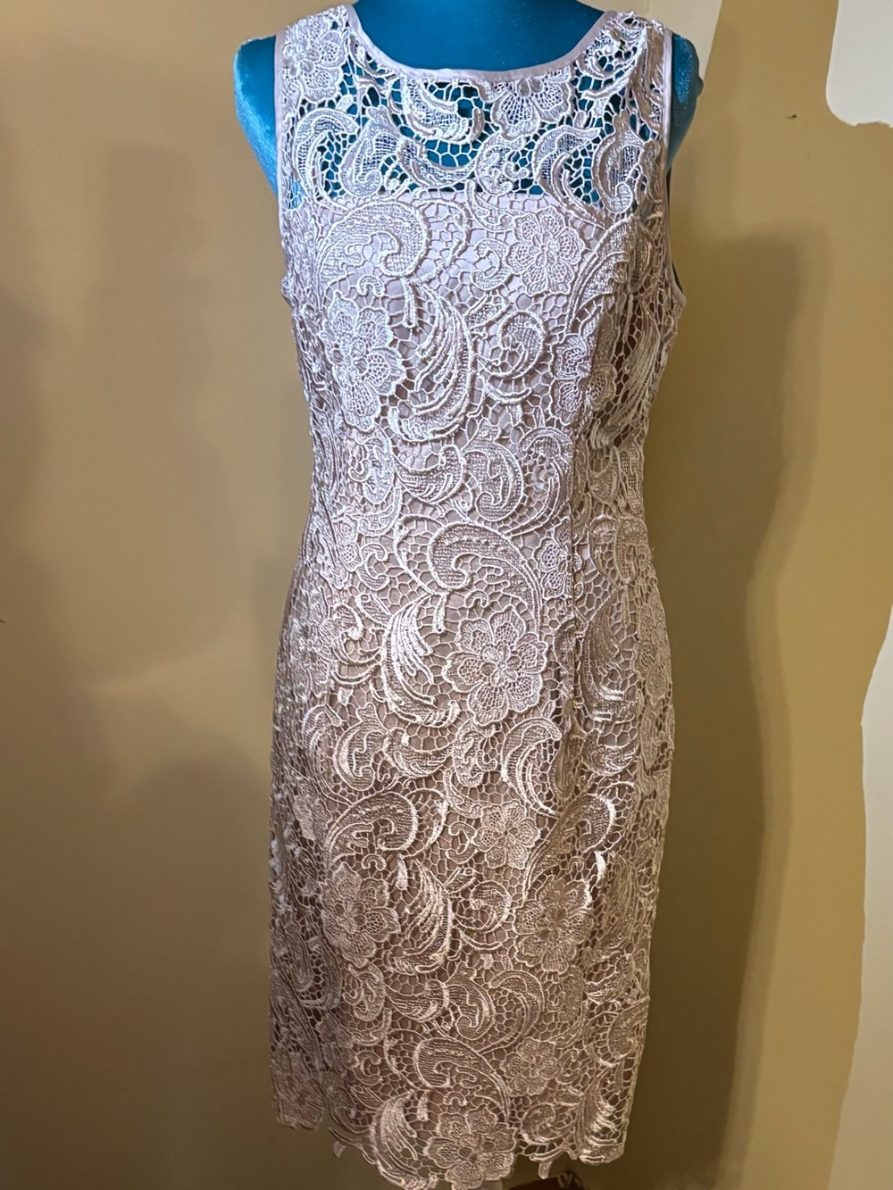 Adrianna Papell Lavender Lace Midi Sheath Dress